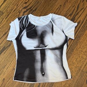 Graphic Black and White Women's Top